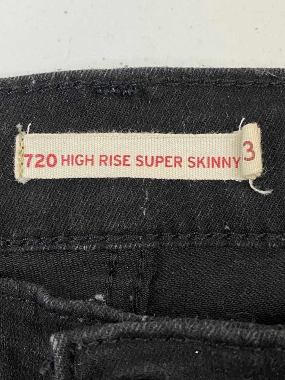 Levis 720 High Rise Super Skinny Jeans Womens 33x30 Black Stretch Denim - Picture 9 of 11